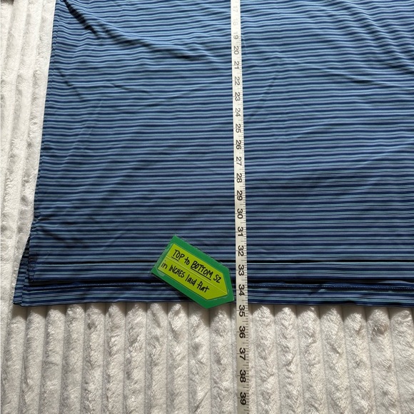 Peter Millar Summer Comfort Crown Men's Blue Striped Polo Shirt NEW - Picture 5 of 10